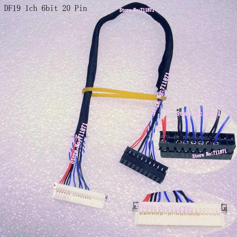 Кабель для ЖК-экрана 20P DF19 LVDS 1ch 6-битный 20Pin одинарный 6-дюймовый ЖК-экран линейный