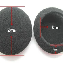 2 шт./пара 5 см пены амбушюры для наушников PC130 PC131 PX80 PX100 H500 утепленная большой ушной вкладыш поролоновые; для наушников губчатые чехлы для наушников