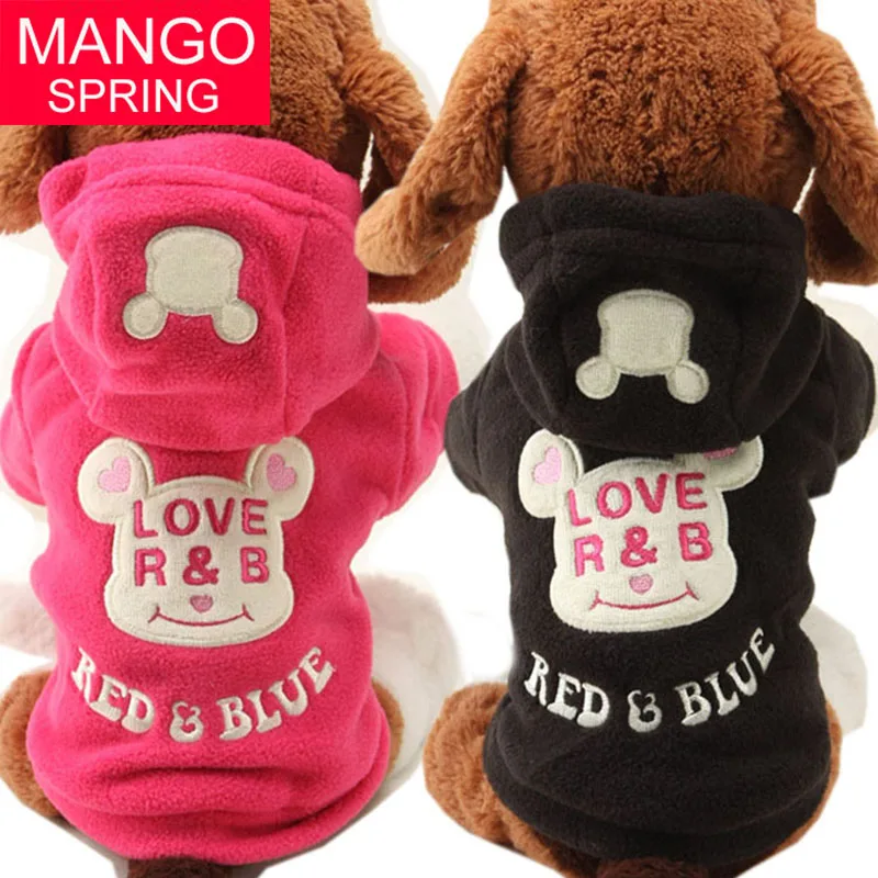 Новинка 2016 флисовая весенняя одежда для собак костюм с милым мультяшным медведем