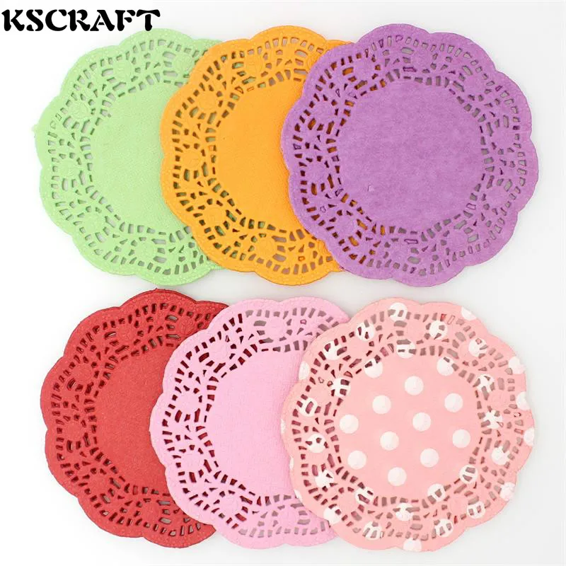 KSCRAFT 4 5 &quotРазноцветные кружевные бумажные салфетки/салфетки для украшения