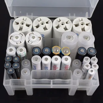 

Super volume Transparent Plastic Battery Storage Box for placed AAA AA C D size Battery Holder Container coverd finish kit bo