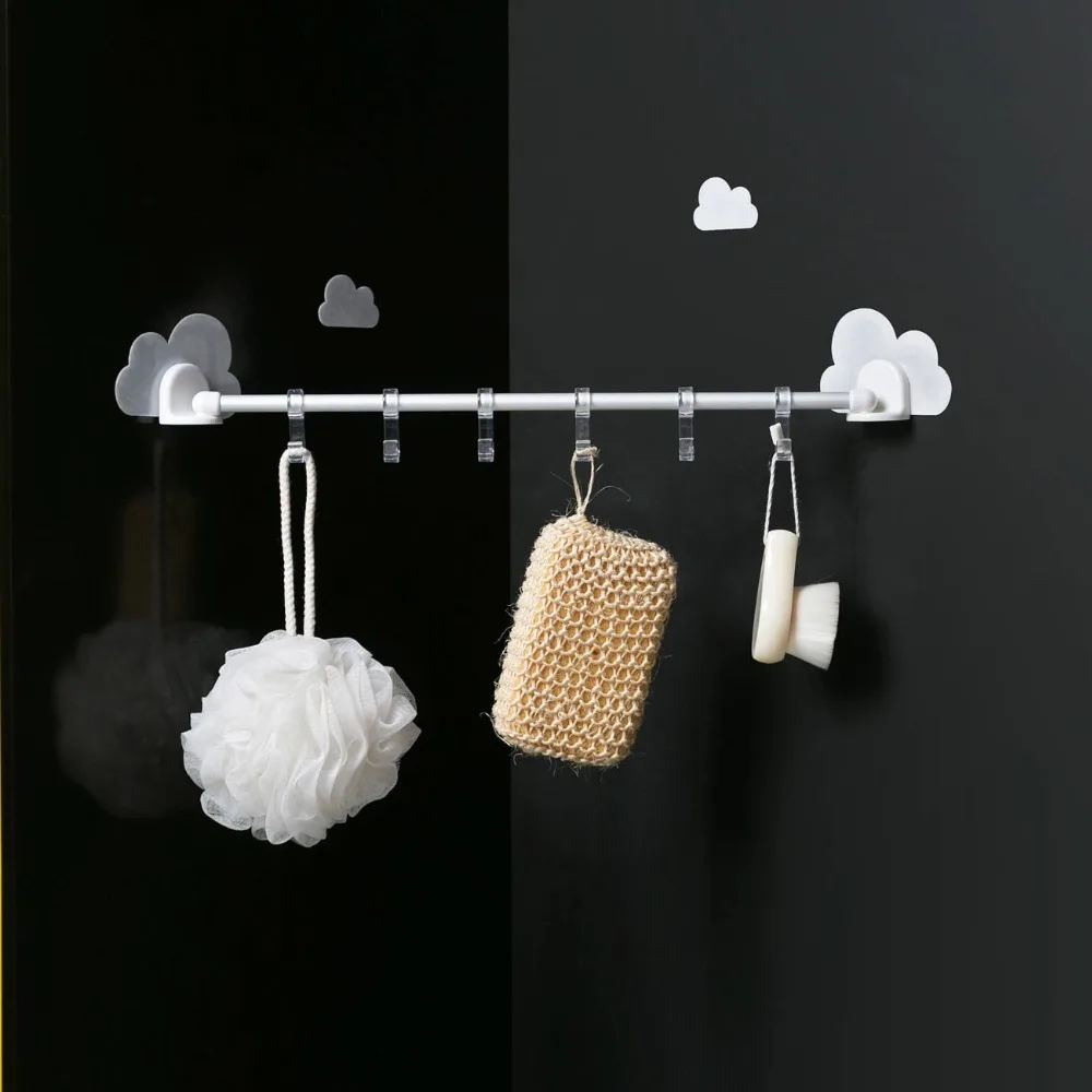 Ganci Adesivi Muro 5 Pezzi - Senza Foratura Per Bagno E Cucina | Bianco, Portata 5kg - Foto 2