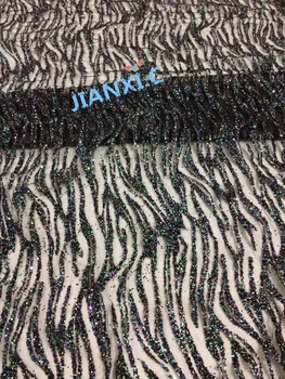 

latest french net lace Special african tulle lace fabric JIANXI.C-81913 with glued glitter high quality