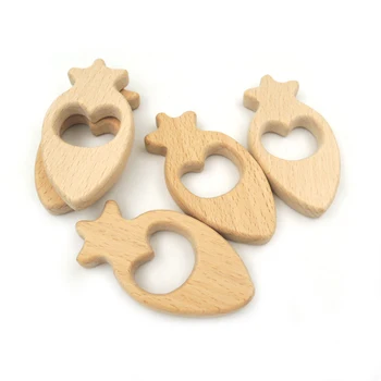 

50pcs germany beech carrot teether pendant for baby mother accessory smooth SGS SAFE princess EA329