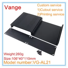 4 шт./лот разделенный корпус электронный проект коробка 106*40*110 мм Экструдированный Алюминий 6063-T5 металлическая распределительная коробка для усилитель pcb