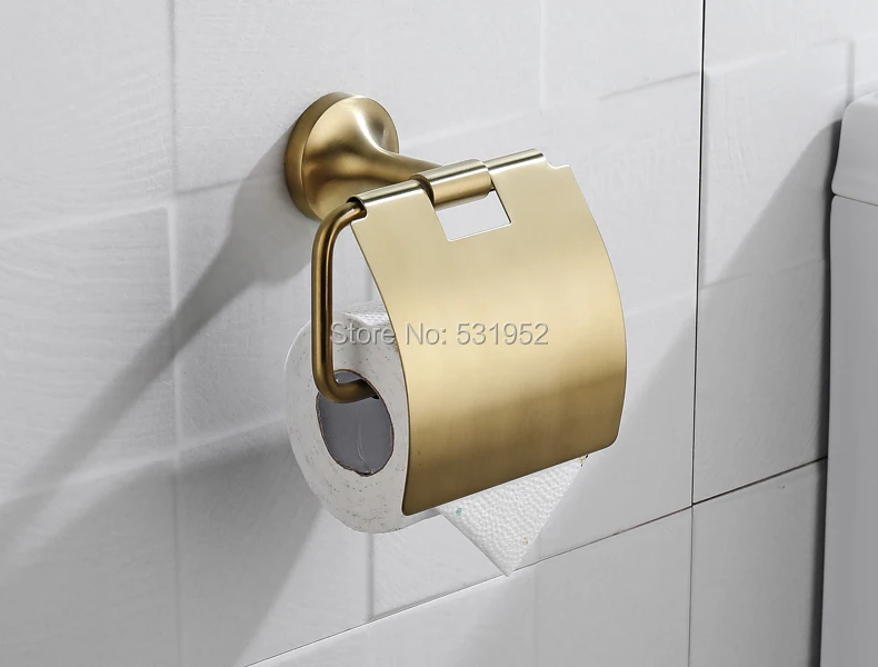 Pivoting Toilet Tissue Holder With Cover Wall Mounted Holder Roll Tissue Paper Shelf Vibrant Modern Brushed Gold