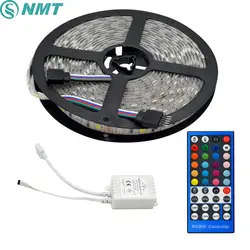 5 м DC12V светодиодные полосы 5050 RGB/w Водонепроницаемый/non Водонепроницаемый гибкий свет 60leds/м + 40 ключей Светодиодный контроллер