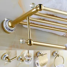 Circonio Oro Pulido Baño Productos de Cristal de La Vendimia europea De Cerámica Accesorios de Baño Conjuntos de Baño Hardware G502