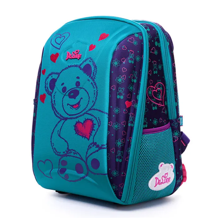 Delune, школьные сумки с рисунком бабочки для девочек и мальчиков, большой мультяшный рюкзак, Детские ортопедические рюкзаки, фиолетовые Mochila Infantil - Цвет: 7-102