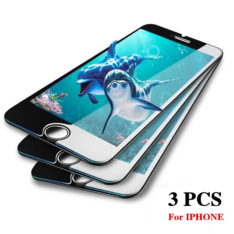 3 PCS Screen protector Gehärtetem Glas für IPhone 6 6 s 7 8 X XS Max XR 5 5 S SE 4 4 s Screen Prote