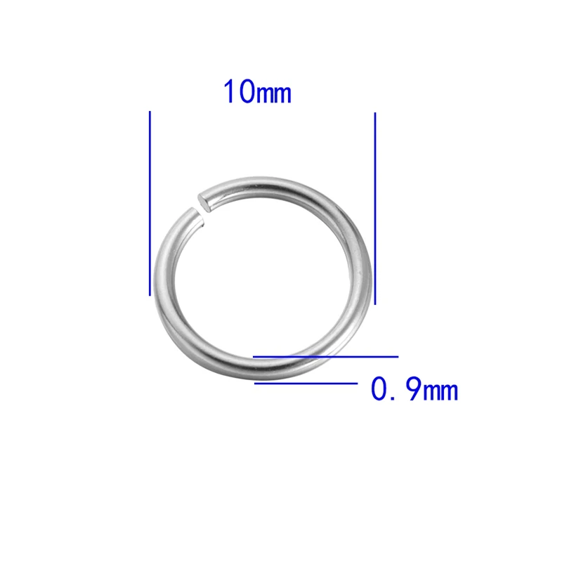 FUNIQUE 100 шт Высокое качество прыгающие кольца из нержавеющей стали серебряный цвет 8 мм 10 мм 12 мм 14 мм DIY ювелирные изделия - Цвет: 10mm