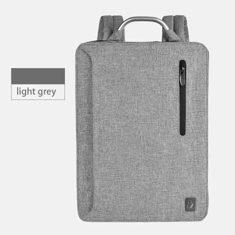 Модный женский рюкзак для отдыха, многофункциональная сумка через плечо, удобная мужская сумка-светильник для ноутбука, сумка на молнии, унисекс, 14 дюймов - Цвет: Светло-серый