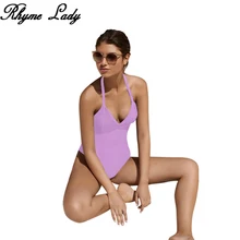 Rhyme Lady Женская сдельная пляжная одежда пуш-ап купальник бразильская девушка однотонная цветная пляжная одежда женский купальный костюм