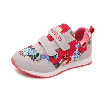

Girls Shoes Flower fashion Children Casual Shoe Sports Sneakers New 2019 Floral Girl Breathable Sneaker Kids Print Flat Shoes