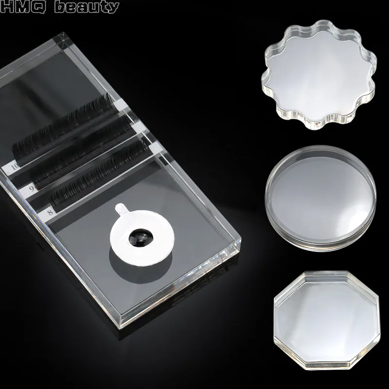 

1pcs False Eyelashes Stand Pad Pallet Transparent Plastic Glue Holder For Fake Lashes Eyelash Extension Makeup Tools