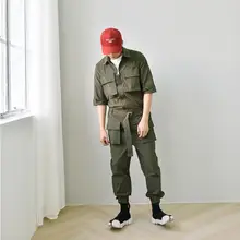 Новая мужская одежда стилист волос семь сплит рукава Комбинезоны Комбинезон Комбинезоны Костюмы