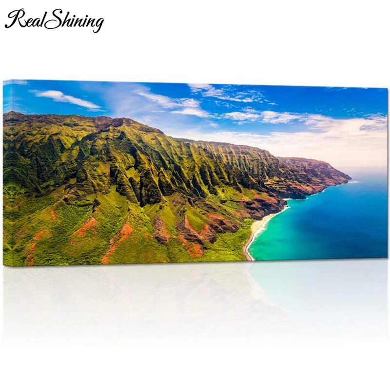 

5D DIY Full Square Round Diamond Painting Island Hawaii Landscape Mosaic Diamant Embroidery diamond picture Wedding decor FS5662