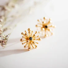 Дикие и свободные золотые фейерверки большие серьги-гвоздики для женщин Геометрические Цветочные Серьги невесты свадебные ювелирные изделия для девушек вечерние подарки