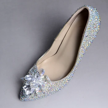 

Sparkling Formal Dress Shoes Sparkling Crystal Shoes Pointed Toe Rhinestone Wedding Party Prom Shoes Bride Bouquet Dance Pumps
