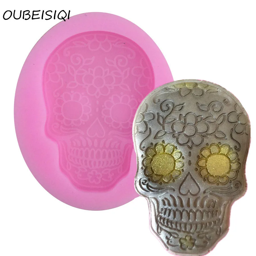 Gothic Skull Formas De Silicone Mold Halloween Fondant