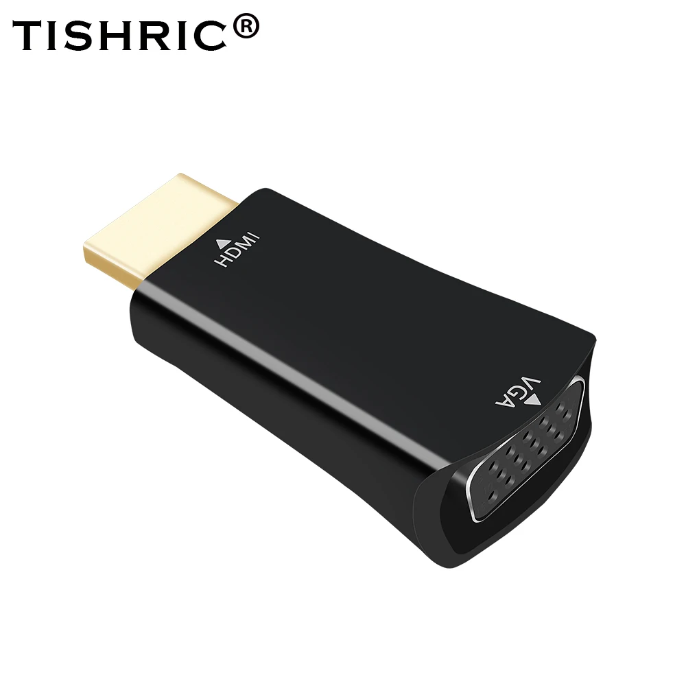 

TISHRIC HDMI To VGA HDMI VGA Adapter Male To Famale Digital To Analog Audio Converter HDMI Cable 1080P For Laptop TV Box Project