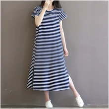 Maternity Clothes Short Sleeve Summer Dress Pregnant Women Stripe Loose Plus Size Maternity Dresses Hot Pregnancy