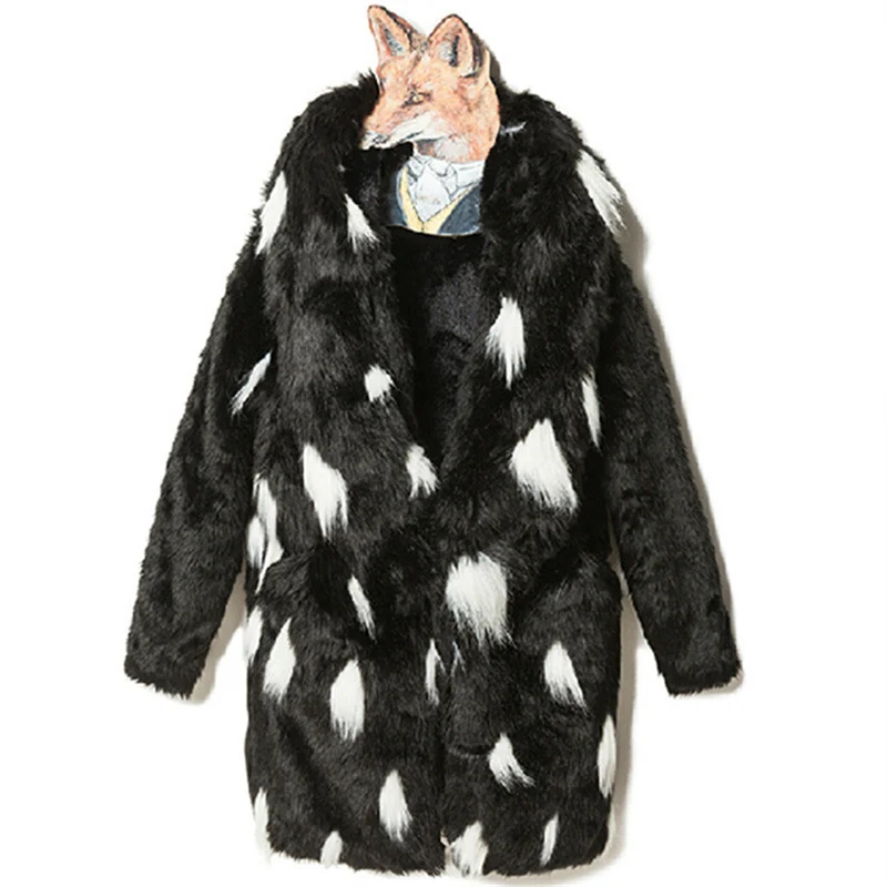 Faux Fur Jacket Coat Winter Men Fashion Casual Warm Slim Long Sleeves Artificial Mink Winter Jackets Streetwear Clothes