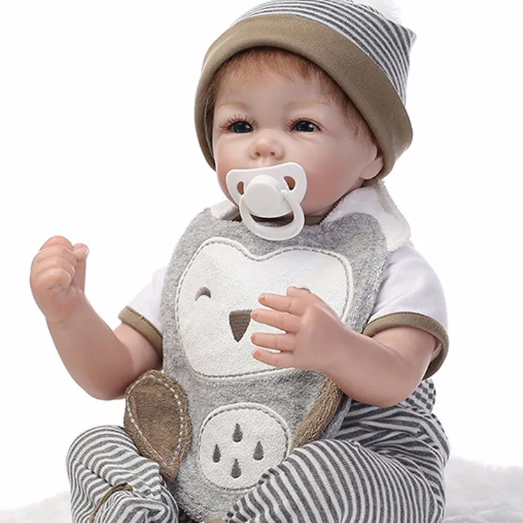 

50cm Soft Silicone Reborn Dolls cloth body Realistic hand rooted hair cute Lifelike Baby Alive Dolls Kids Playmate brinquedos