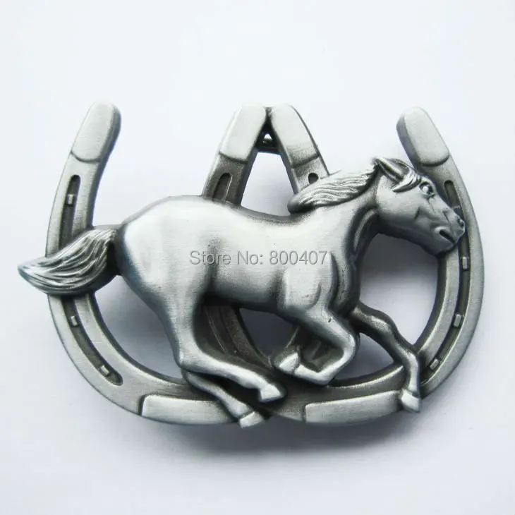 Retail Double Horseshoe With Horse Belt Buckle BUCKLE WT088 Factory