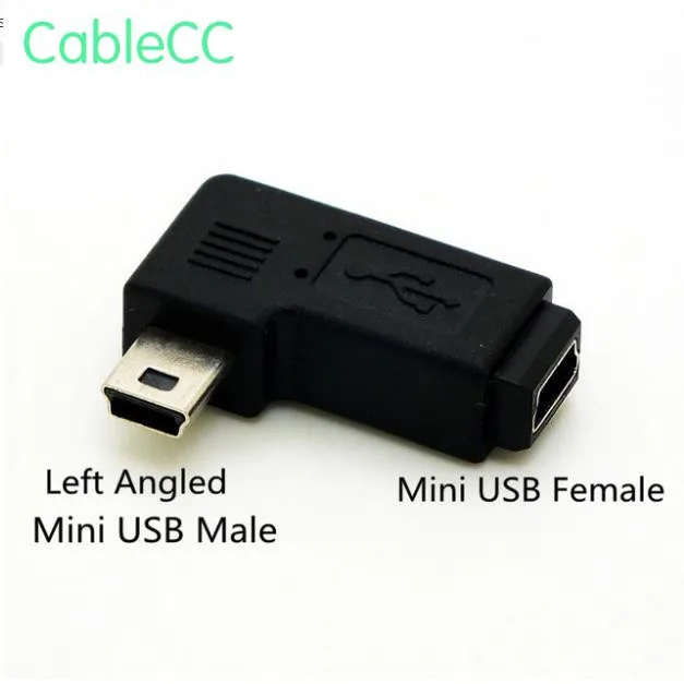 

Mini USB 2.0 5P Male to Female M - F extension adapter 90 degree Left angled