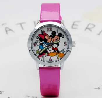 

New 2019 fashion cool mickey cartoon watch for children girls Leather digital watches for kids boys Christmas gift wristwatch