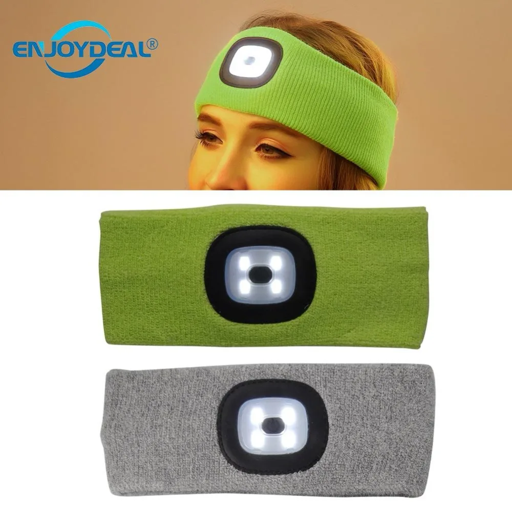 

Outdoor Hunting Fishing USB Rechargeable Led Flashing Headlamp Headband Wrap Knit Head Light Lamp Lanterna