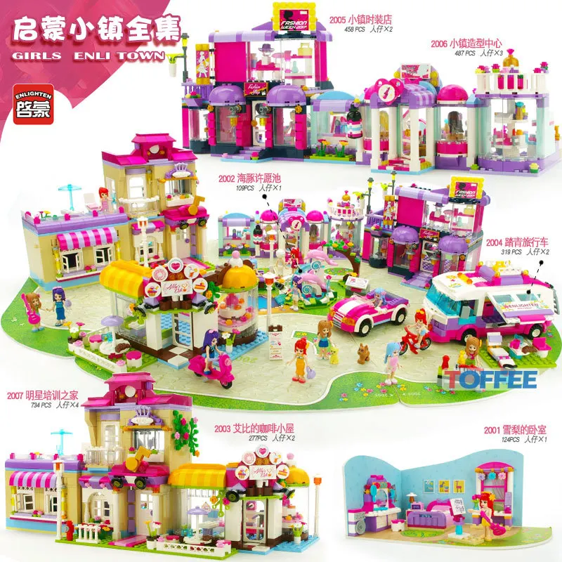 

Princess Dream House Beauty Coffee Shop Castle Building Blocks Cinderella Model Bricks Compatible with Legoe Friends