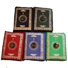 100 шт. мусульманский молитвенный коврик полиэстер Портативный плетеные коврики с компасом в мешок путешествия дома Стиль Коврик Одеяло 100*60 см