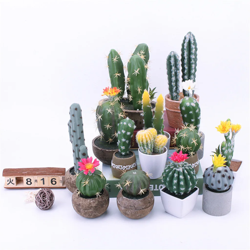

Simulated Potted Cactus Artificial Green Plant Potted Flower Art Home Decor DIY Supplies Accessories Creative Simulation Plants