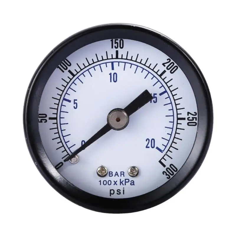

Protable 1/8" NPT Air Pressure Gauge Pressure Measuring Instruments 0-300 PSI Back MT 1.5" Face High Quality New