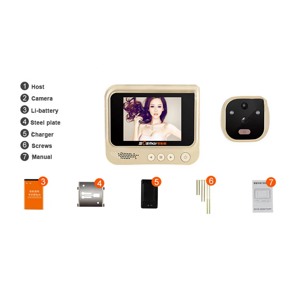  Topvico Video Peephole Door Viewer Motion Detection Electronic Digital Ring Doorbell Camera Video-e