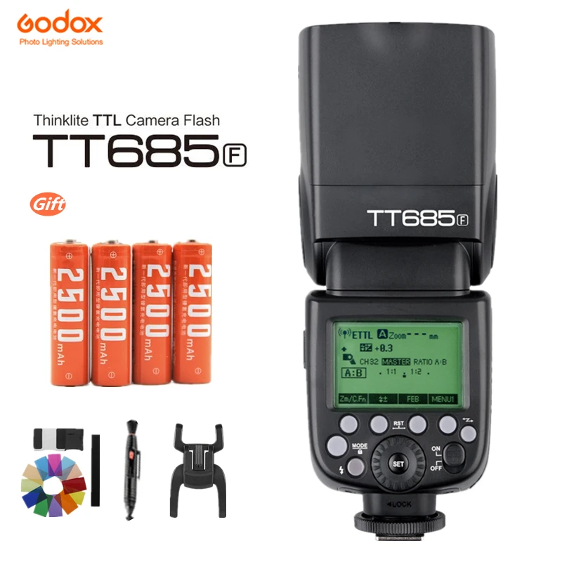

Godox TT685F TT685 Flash 2.4G HSS 1/8000 s TTL GN60 Wireless Speedlite for Fujifilm Fuji Camera X-Pro2/1 X-T20 X-T2 X-T1 X-T10