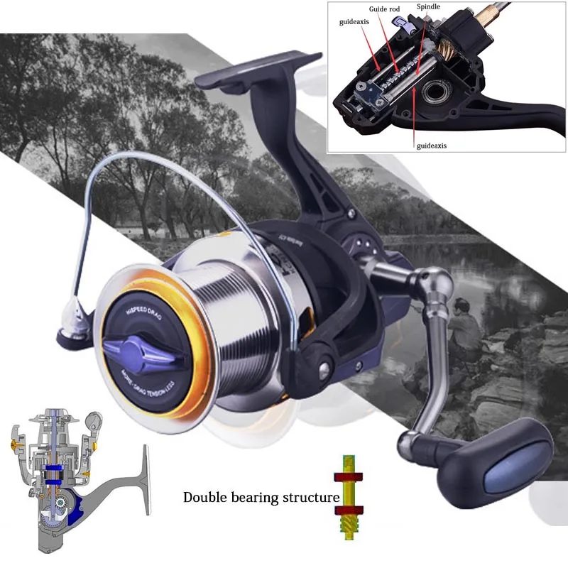 

8000 10000 12000 ALL ALUMINUM Carbon 12+1BB Feeder alloy wire cup Fishing Reels Trolling Reel wheel Shimano pesca