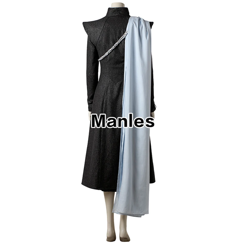 Custom Made Daenerys Targaryen Costume | Game of Thrones Season 7 Cosplay | Fancy Dress Black Outfit with Boots and Cloak | Halloween Carnival image 3