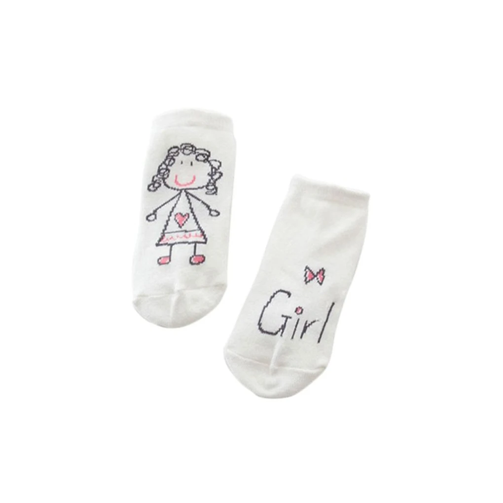 M girl Нескользящие носки-тапочки для новорожденных; дышащие хлопковые носки с рисунком для маленьких мальчиков и девочек; Асимметричные носки с персонажами из мультфильмов - Цвет: M girl