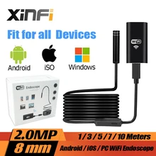 8 мм 2.0MP iOS Android Wi-Fi HD Эндоскопа 1 м/3 м/5 м/7 м/10 м Мягкий кабель мини камеры Бороскоп труба Змея камеры Камера осмотра автомобиля