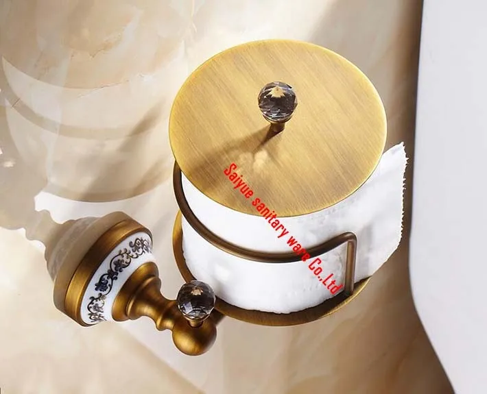 Высококачественная роскошная хрустальная декоративная Золотая латунная туалетная бумага держатели роликов водостойкая мыльница, аксессуары для ванной комнаты