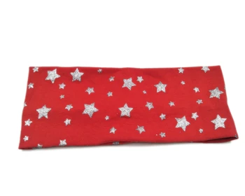 

P171124 Fashion stretchy NEW silver star printed cottton plain hair accessory for women warmth headbands for women design custom