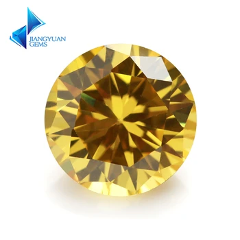 

3~16mm 5A Golden Yellow CZ Brilliant Round Cut Crystal Material Zircon Stone Lab Greated Gems