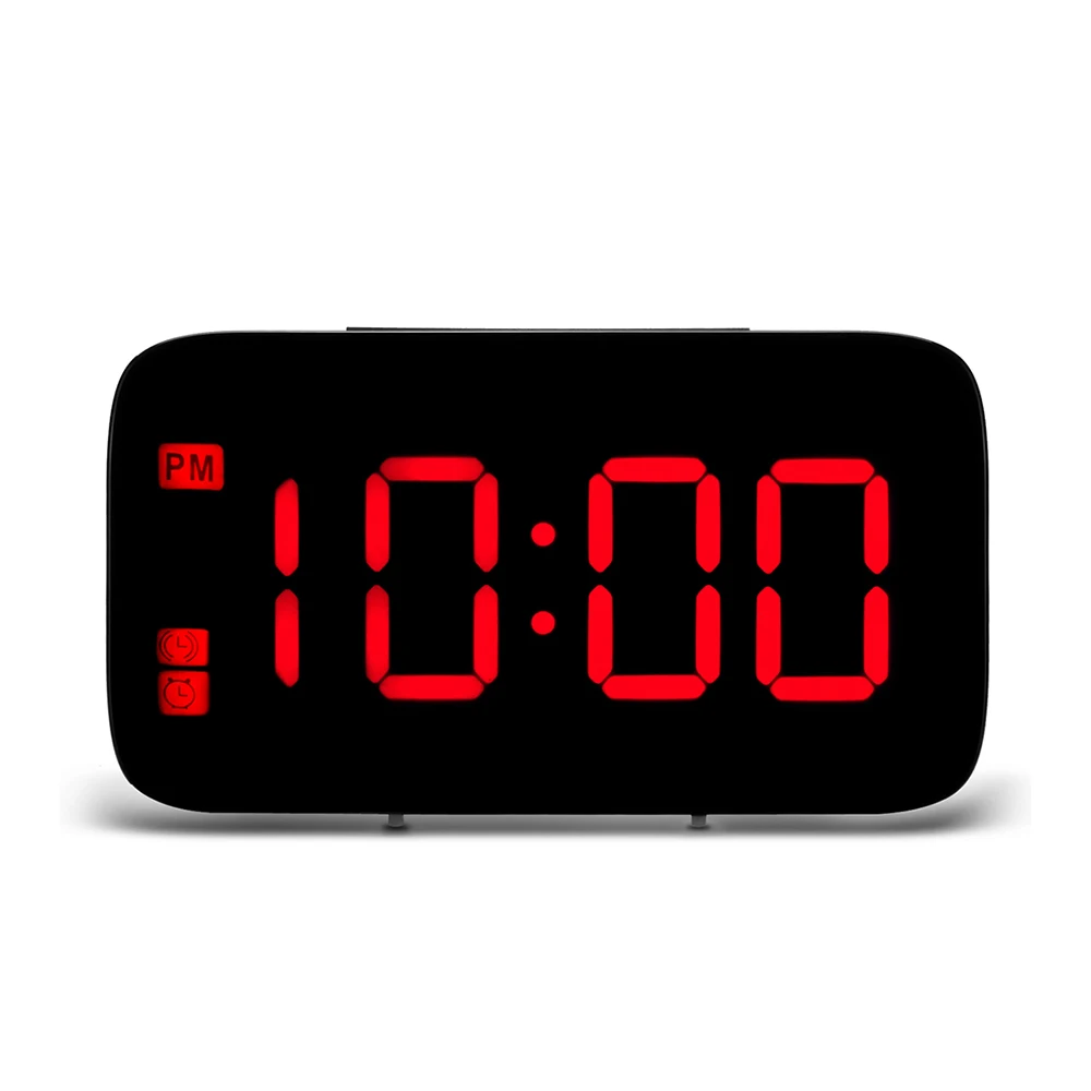 Электронные часы USB/Батарея цифровой будильник светодиодный дисплей Голосовое управление функция повтора Ночная подсветка настольные часы - Цвет: Красный