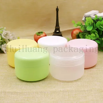 

100pcs 10g 20g empty small plastic bottle jars containers with multicolor for storage,clear cream tin for skin cream nail art