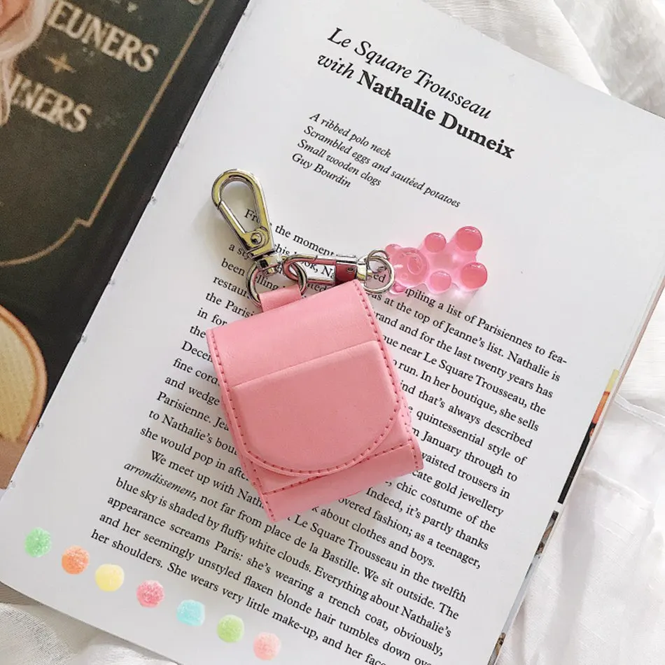 

Earphone Case for AirPods Case Leather Luxury Bag Cover for Apple Airpods 2 Case Pink Box for Earpods Cartoon Protective Cover