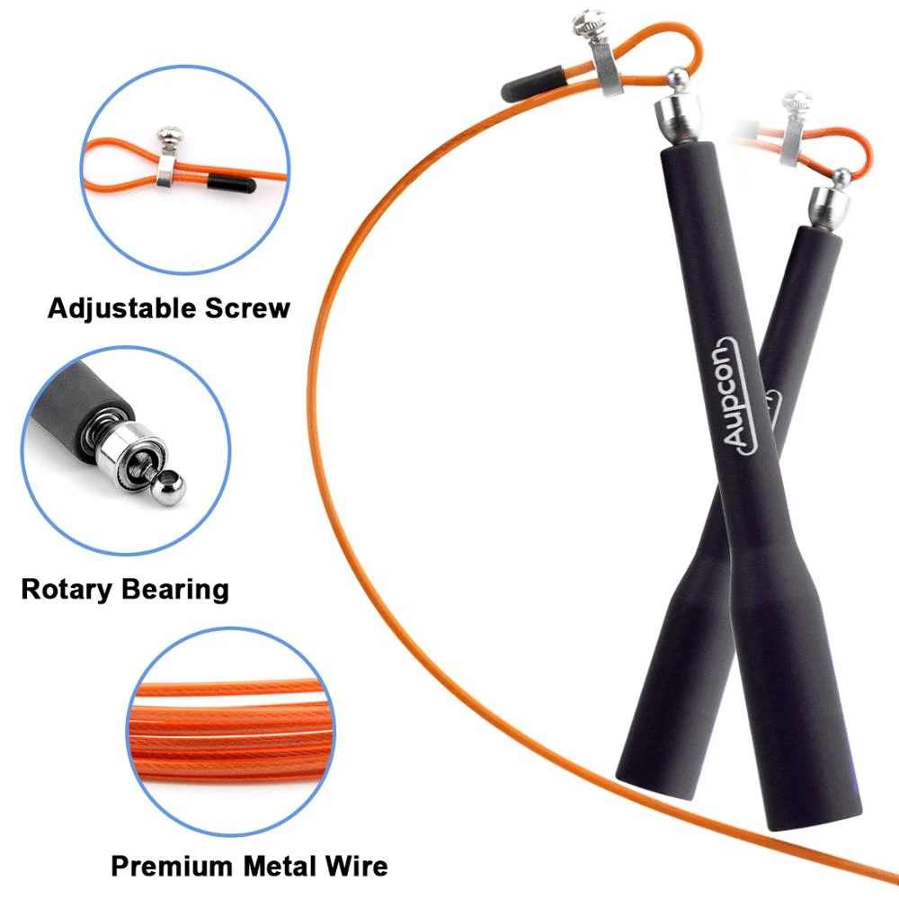 2 Adjustable Cable Rope-Fit for Men /& Women Speed Jump Rope Anti-Skid Handle