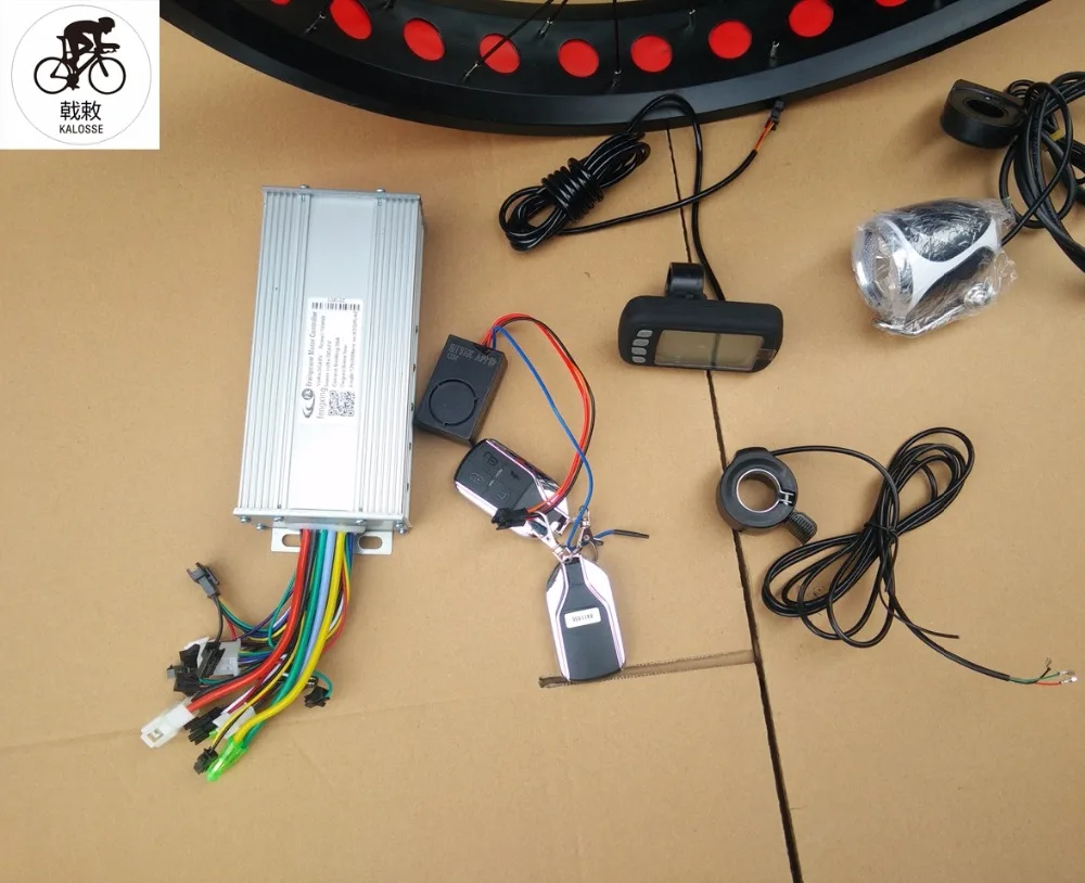 Flash Deal Kalosse  electrical fat  bike 190mm  snow bike motor   48V  1500W  electric beach bike wheel+contoller+LCD 4